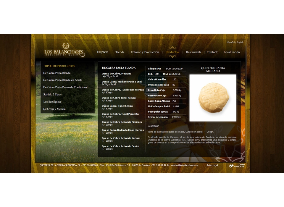 web de queso los balanchares