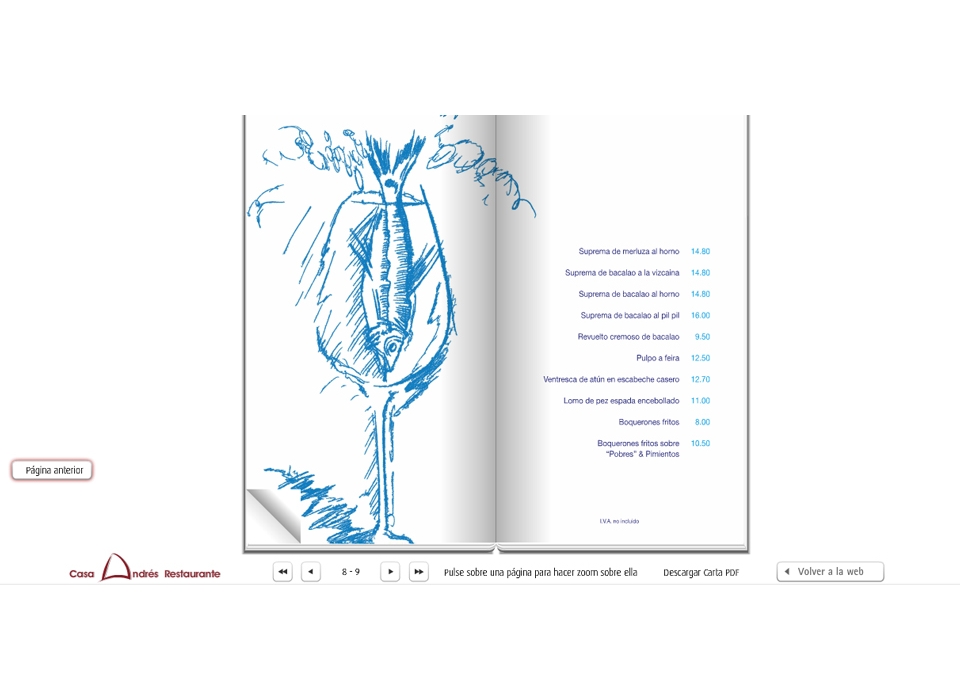 Carta digital - Sitio Web Casa Andrés