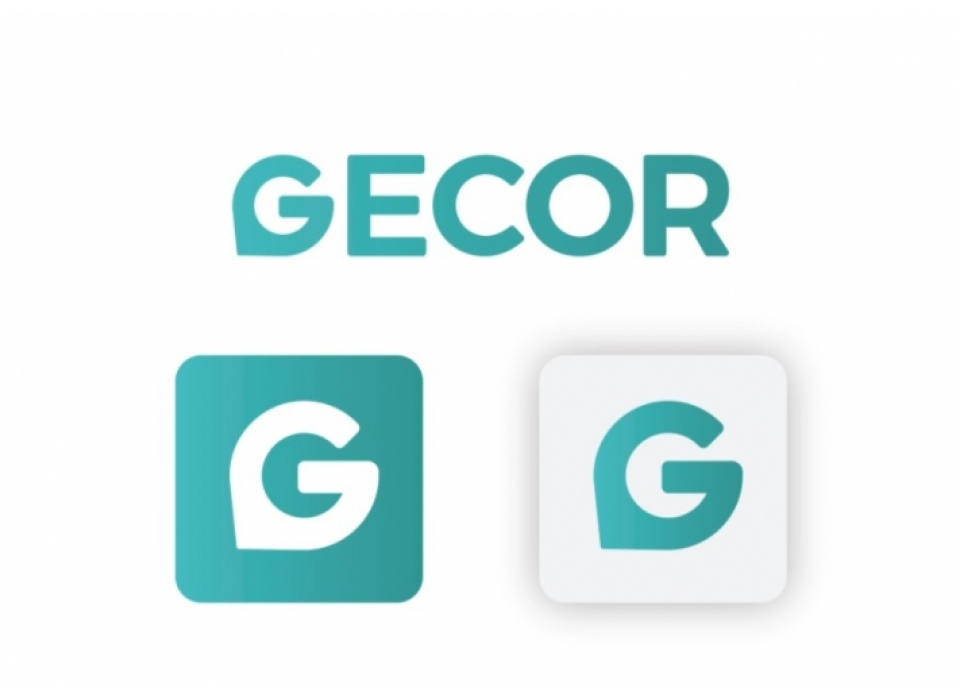 Gecor logotipo en diferentes versiones