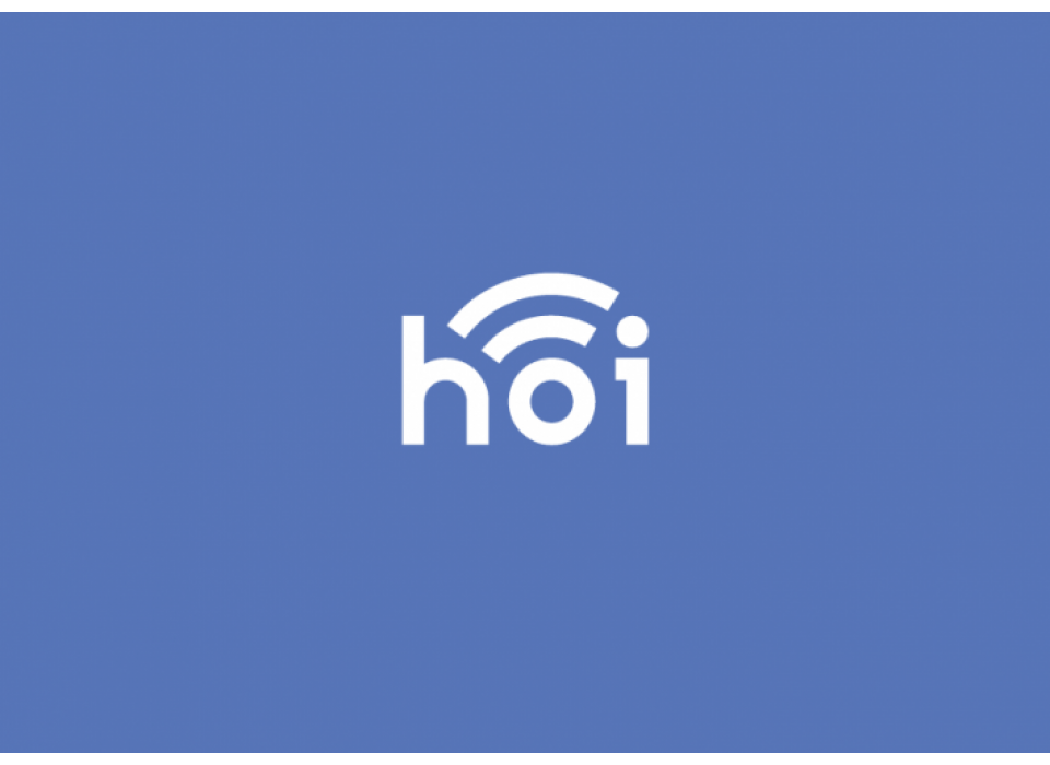 Logo Hoi fondo azul