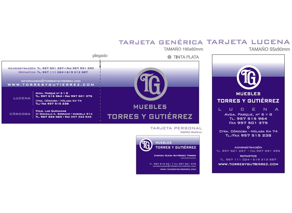 Tarjetas muebles Torres y Gutiérrez