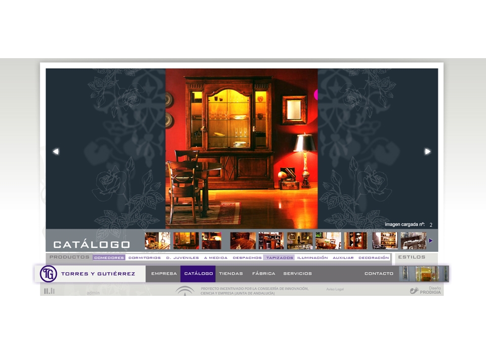 Sección "Catálogo" - Sitio web Torres y Gutierrez