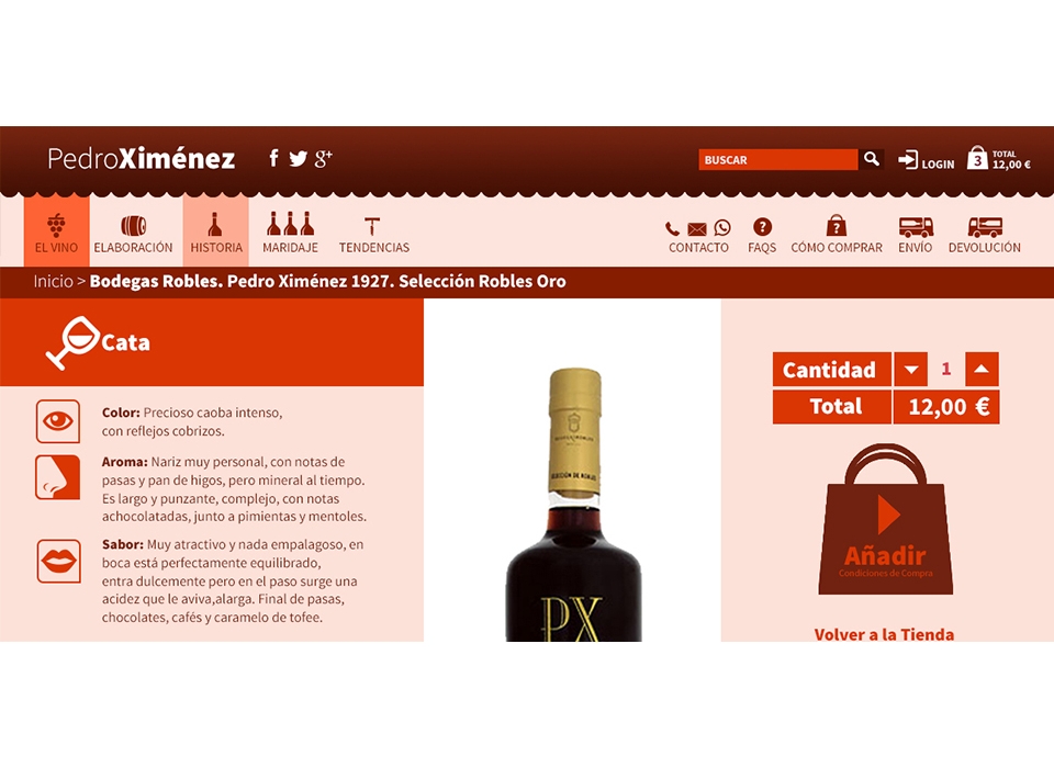 producto pedro ximenez vino caracteristicas botella